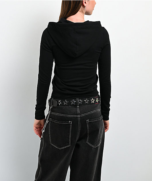 Punx N Kisses x Gloomy Bear Gloomy Studded Black Zip Up Hoodie