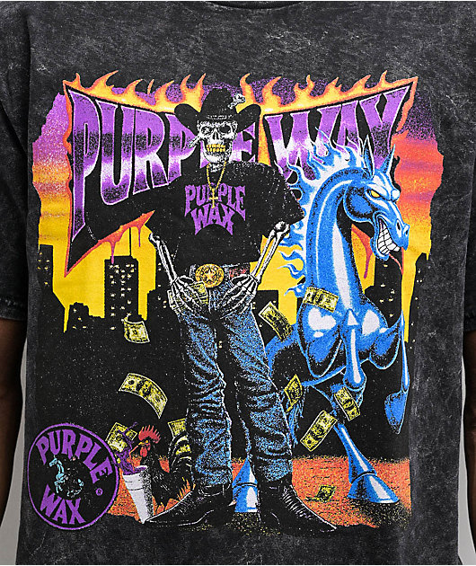 Purple Wax Purpane Cowboy Black Wash T-Shirt