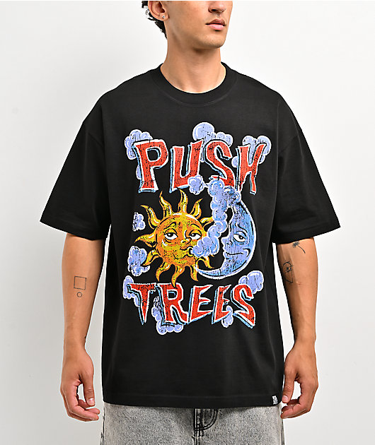 Push Trees Day & Night Black T-Shirt
