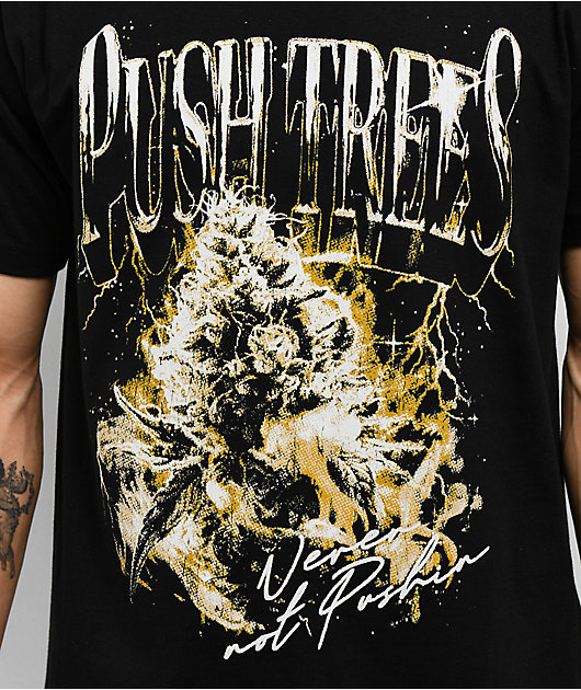 Push Trees Rapper Weed Black T-Shirt