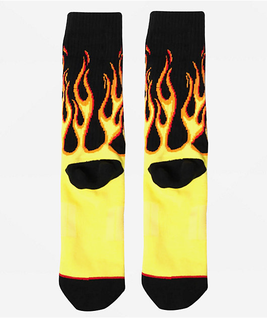 Pyvot Flames Black Crew Socks