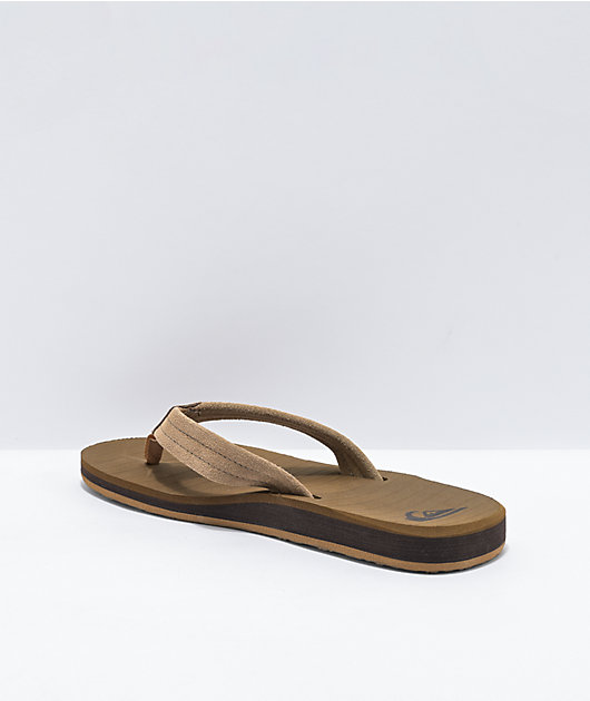 Quiksilver Carver Tan & Brown Suede Sandals