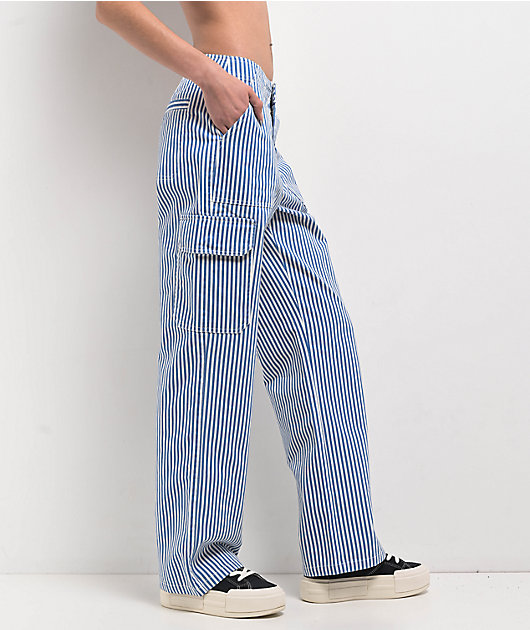 Quiksilver Lizzie Stripe Blue & White Cargo Pants