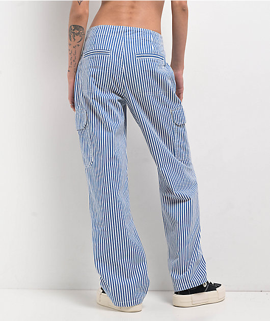 Quiksilver Lizzie Stripe Blue & White Cargo Pants