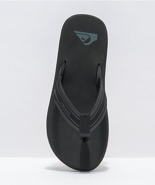 Quiksilver Monkey Wrench Black, Black & Brown Sandals
