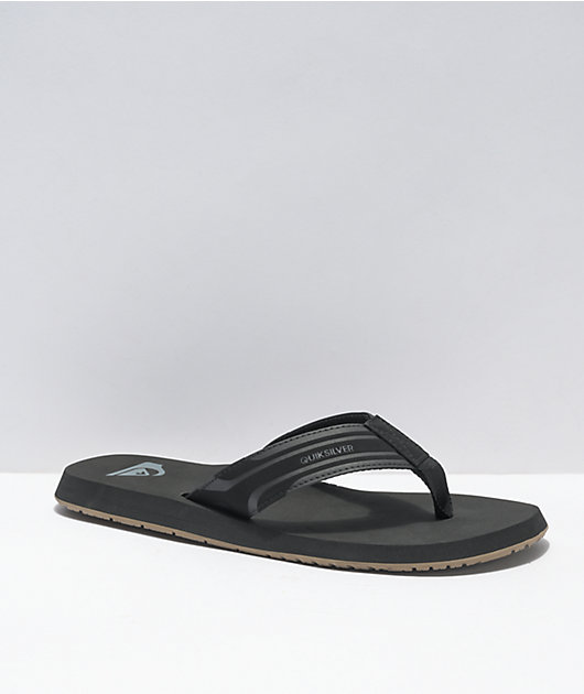 Quiksilver Monkey Wrench Black, Black & Brown Sandals