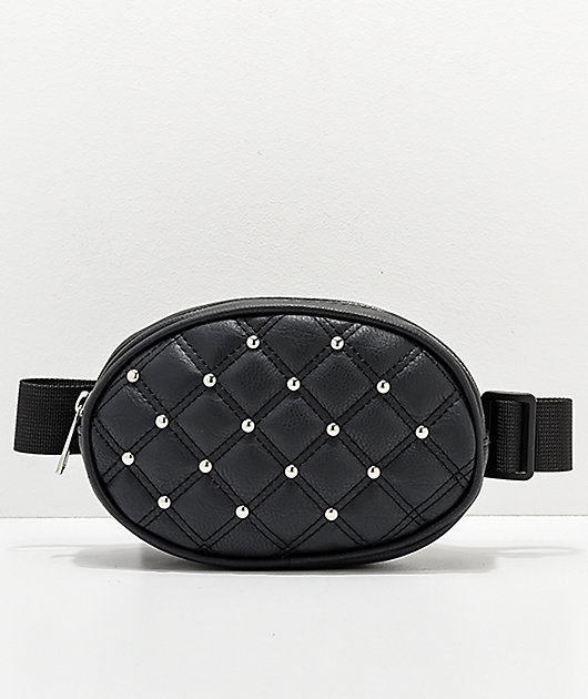 quilted black fanny pack