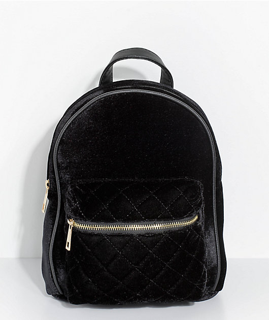 black velvet backpack