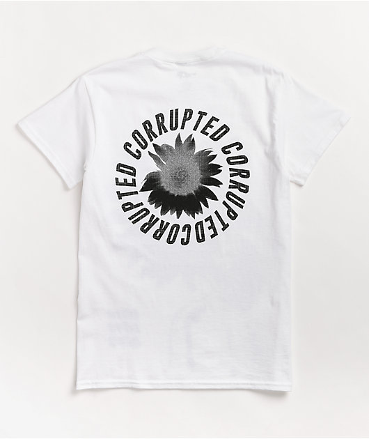 white sunflower shirt