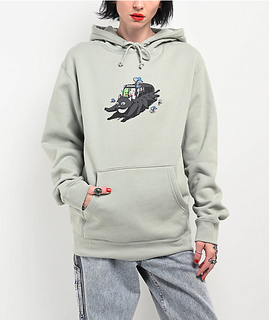 RIPNDIP 猫イラスト フード付きパーカー グレー RIPNDIP（リップンディップ） リップンディップ【RIPNDIP】FELINE FINE