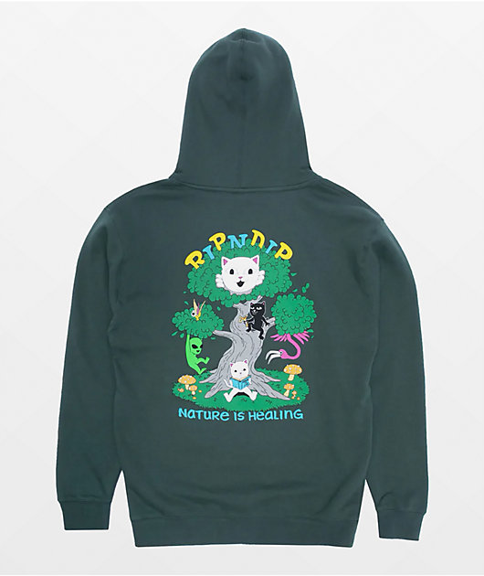 Ripndip Adventure Club Pullover Hoodie Green パーカー RIPNDIP Adventure Club Green Hoodie | Zumiez