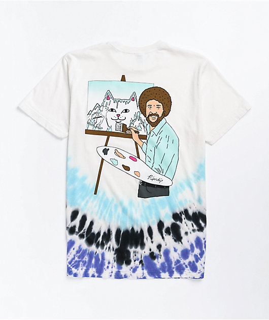 RIPNDIP Beautiful Mountain White, Black & Blue Tie Dye T-Shirt