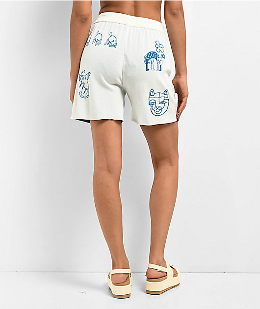 RIPNDIP Blonded Knit Reversible Off White Shorts