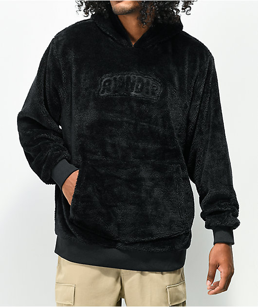 Mens black sherpa hoodie best sale