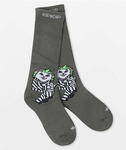 RIPNDIP Bug Drank Nerm Grey Crew Socks