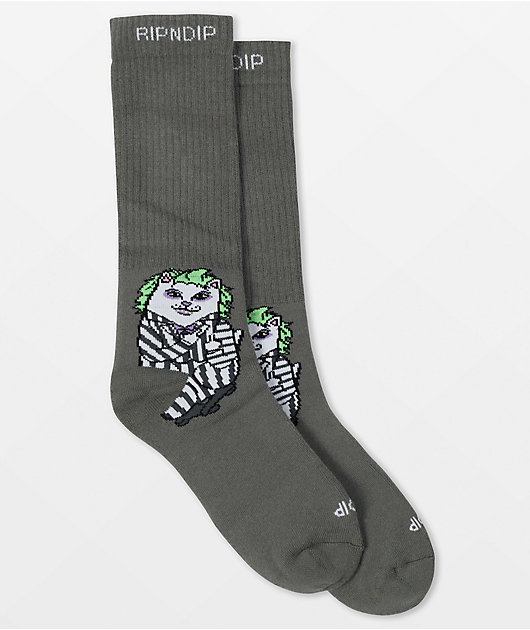 RIPNDIP Bug Drank Nerm Grey Crew Socks