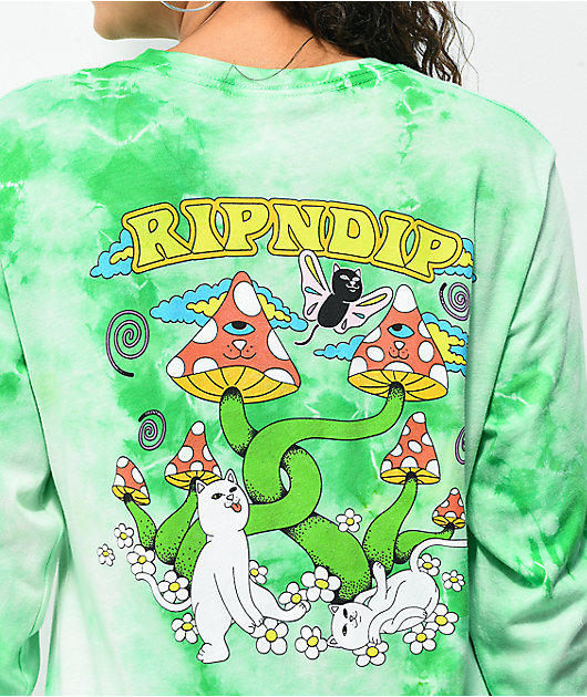 RIPNDIP Cloud 69 camiseta de manga larga Tie Dye verde