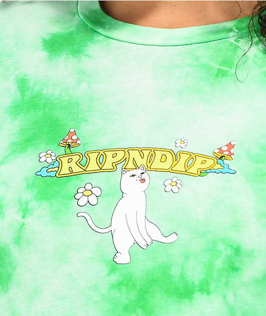 RIPNDIP Cloud 69 camiseta de manga larga Tie Dye verde
