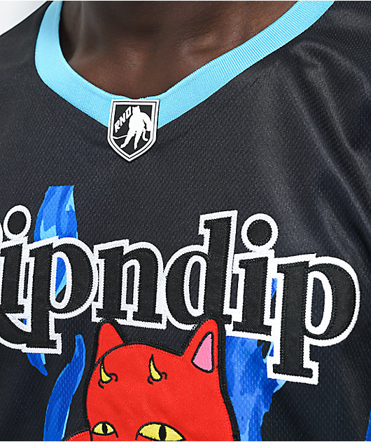 RIPNDIP Devil Baby Camiseta de hockey negra y azul