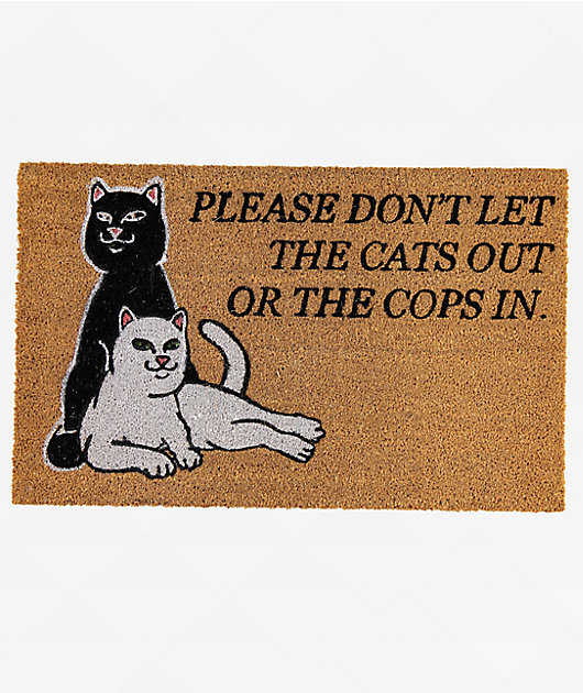 RIPNDIP フロアマット RIPNDIP Don't Let The Cops In Door Mat | Zumiez