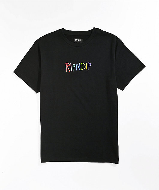 RIPNDIP Embroidered Black Knit T-Shirt