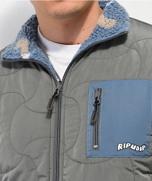 RIPNDIP Euphoria Grey Reversible Fleece Jacket | Zumiez