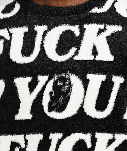 RIPNDIP F.U.U.F.F. Black & White Fuzzy Sweater | Zumiez