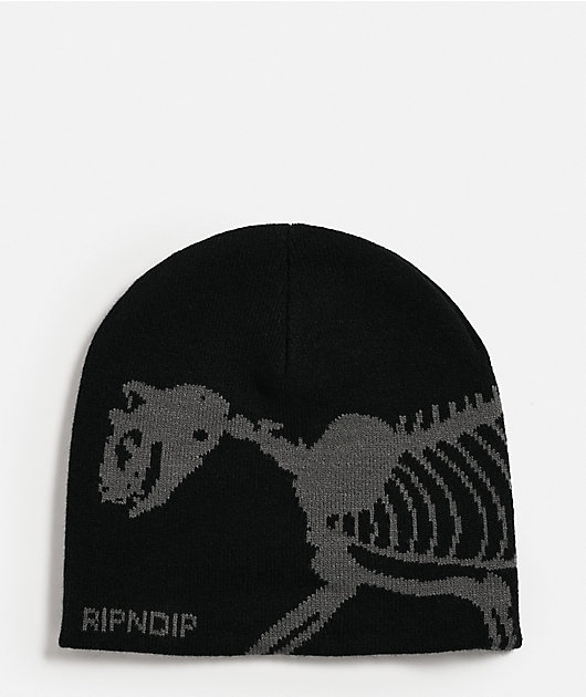 RIPNDIP Fossil Black Skully Beanie