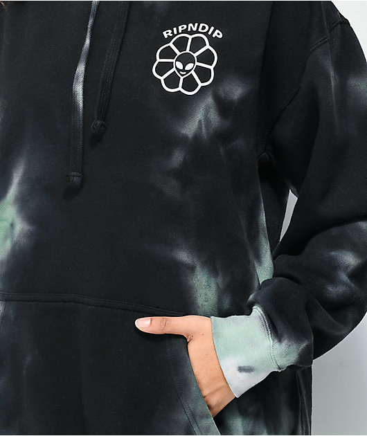 RIPNDIP Get a Grip Black Tie Dye Hoodie | Zumiez