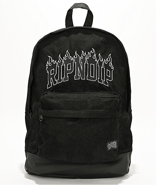 いいネット通販 - 全国送料無料でお届けします RIPNDIP Inferno Black Corduroy Backpack | Zumiez スケートボード