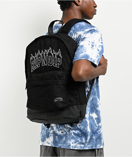 RIPNDIP Inferno Black Corduroy Backpack