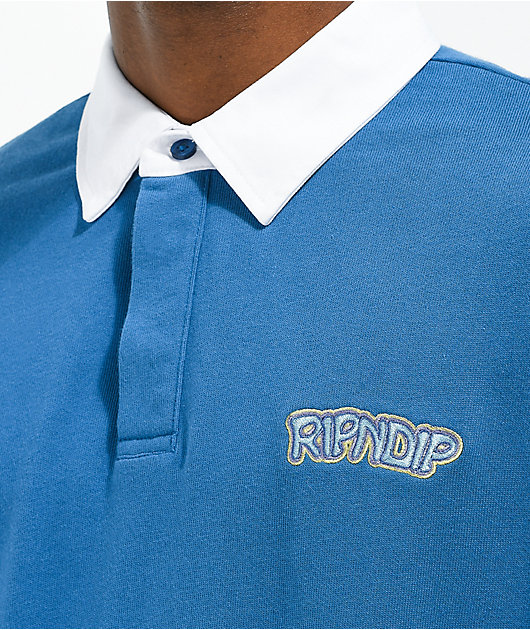 RIPNDIP Intertwined Blue & White Rugby Shirt