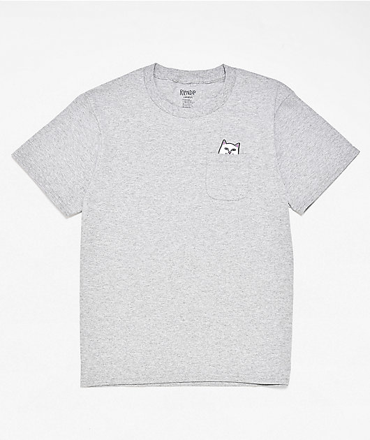 RIPNDIP Kids Lord Nermal Peace Pocket Heather Grey T-Shirt