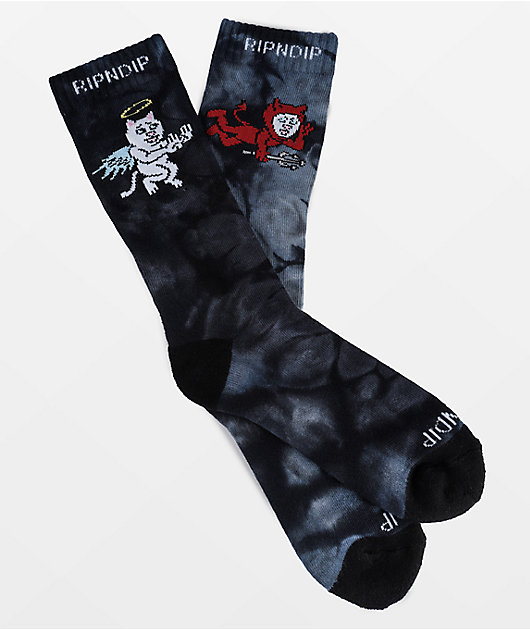 RIPNDIP Limbo Black & White Tie Dye Crew Socks