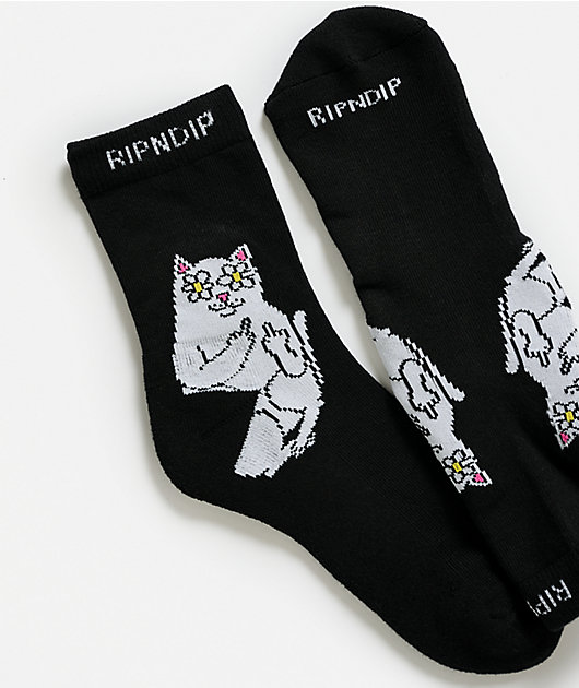 RIPNDIP Lord Blossom Black Crew Socks
