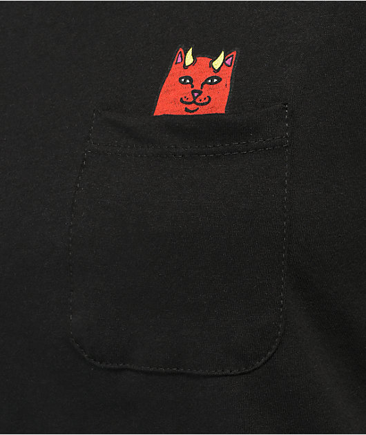 RIPNDIP Lord Devil Black Crop Pocket T-Shirt