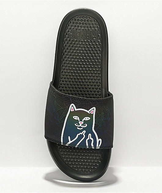 RIPNDIP Lord Jermal Leaf Camo Sandalias deslizables negras