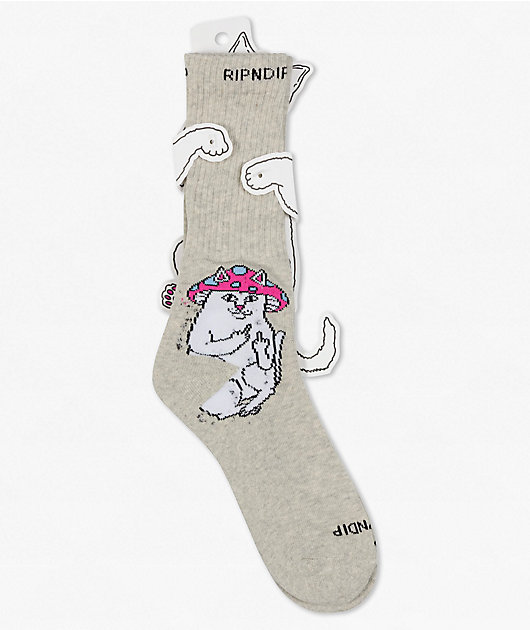 RIPNDIP Lord Mushy Grey Crew Socks