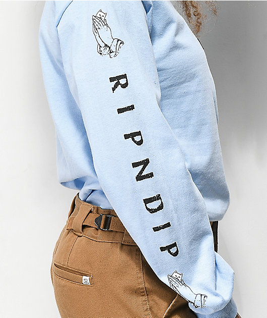 RIPNDIP Lord Nermal Baby Blue Long Sleeve T-Shirt