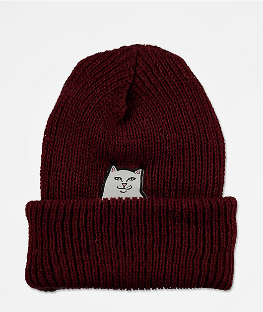 RIPNDIP Lord Nermal Burgundy Beanie