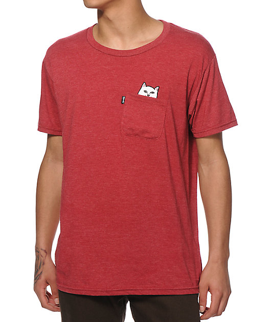 red shirt with pocket