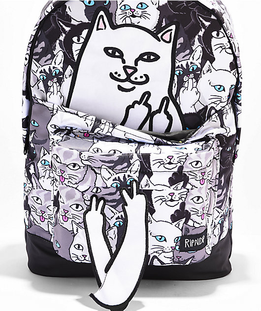 RIPNDIP Lord Nermal Family Tree Black & White Back Pack