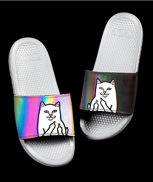 grey slide sandals