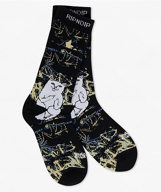 RIPNDIP Lord Nermal Madness Black Crew Socks