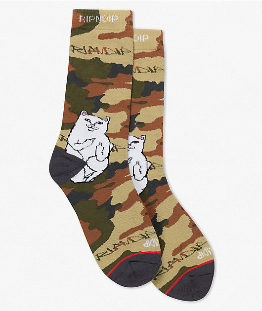 RIPNDIP Lord Nermal Street Camo Crew Socks