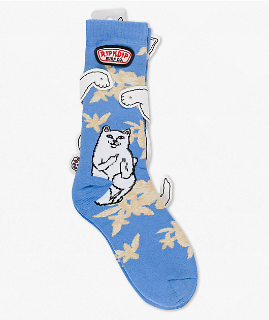 RIPNDIP Lord Nermal Surf Blue Crew Socks
