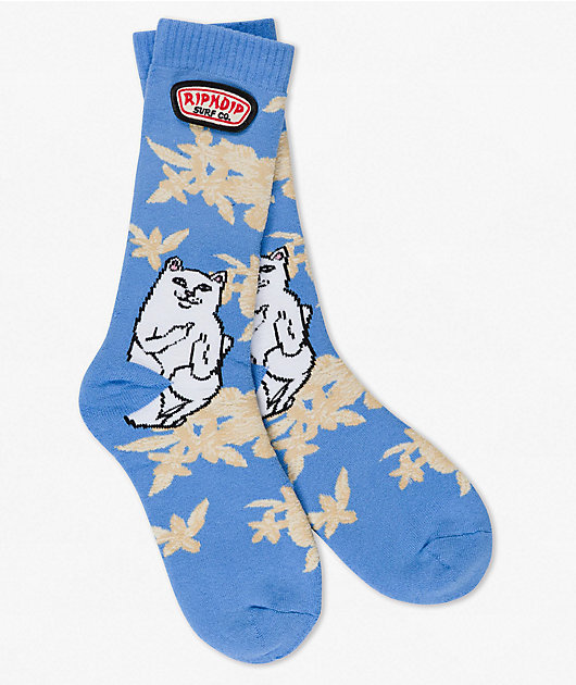 RIPNDIP Lord Nermal Surf Blue Crew Socks