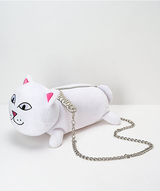 RIPNDIP Lord Nermal White Plush Carrying Bag | Zumiez