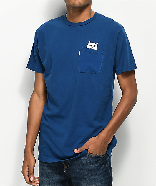 RIPNDIP Lord Nermal camiseta azul con bolsillo