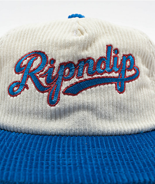 Ripndip Los Corduroy Snapback Hat Cap White キャップ RIPNDIP Los RIPNDIP White Corduroy Snapback Hat | Zumiez